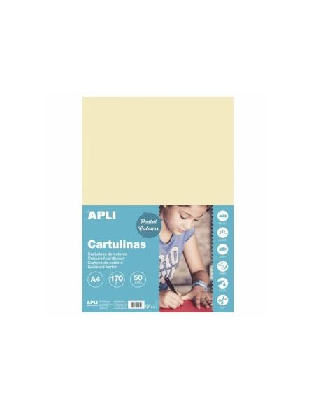Cartulina apli din a4 170 g/m2 marfil paquete de 50 hojas
