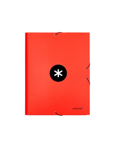 Carpeta antartik gomas tres solapas carton forrado a4 color rojo