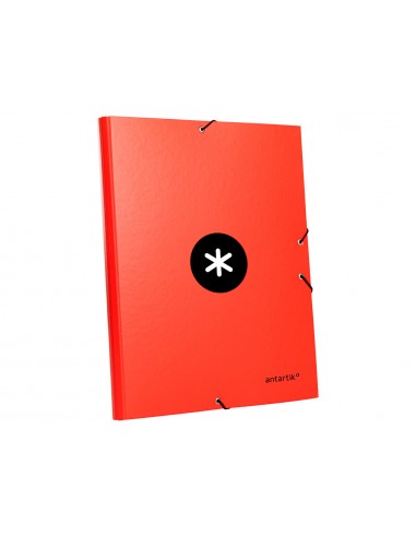 Carpeta antartik gomas tres solapas carton forrado a4 color rojo