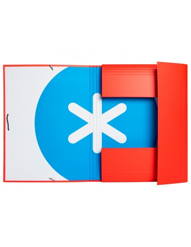Carpeta antartik gomas tres solapas carton forrado a4 color rojo