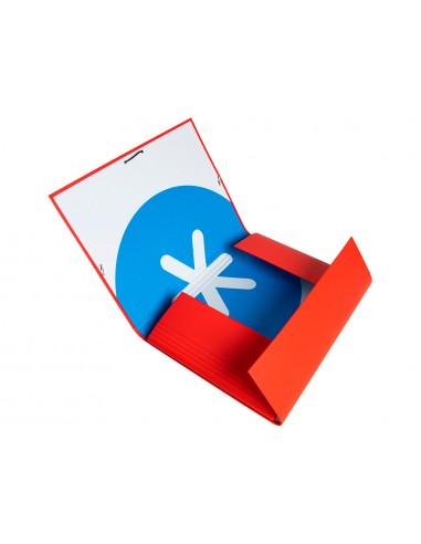 Carpeta antartik gomas tres solapas carton forrado a4 color rojo