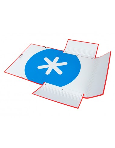 Carpeta antartik gomas tres solapas carton forrado a4 color rojo