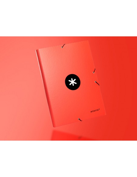 Carpeta antartik gomas tres solapas carton forrado a4 color rojo Carpeta antartik gomas tres solapas carton forrado a4 color rojo