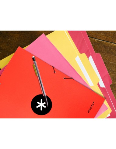 Carpeta antartik gomas tres solapas carton forrado a4 color rojo