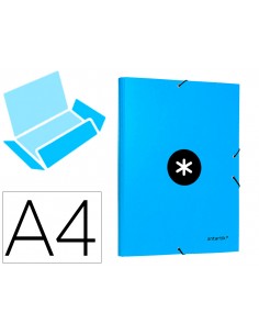 Carpeta antartik gomas tres solapas carton forrado a4 color azul