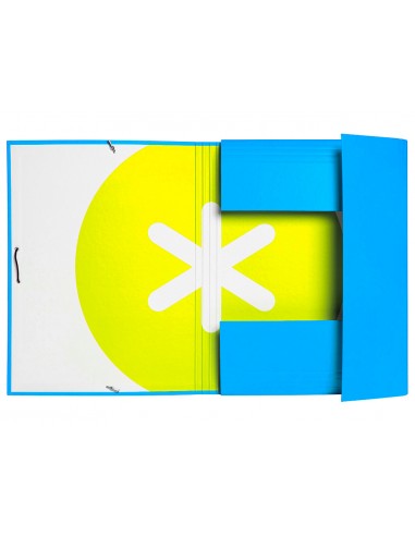 Carpeta antartik gomas tres solapas carton forrado a4 color azul