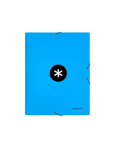 Carpeta antartik gomas tres solapas carton forrado a4 color azul