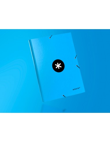Carpeta antartik gomas tres solapas carton forrado a4 color azul