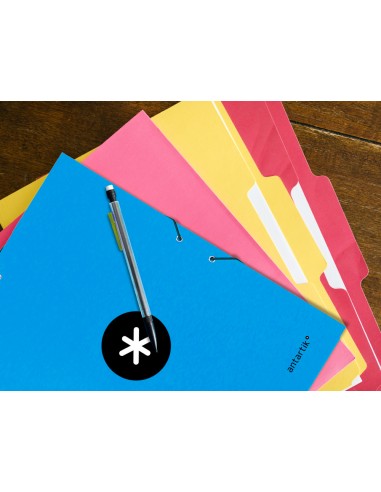 Carpeta antartik gomas tres solapas carton forrado a4 color azul