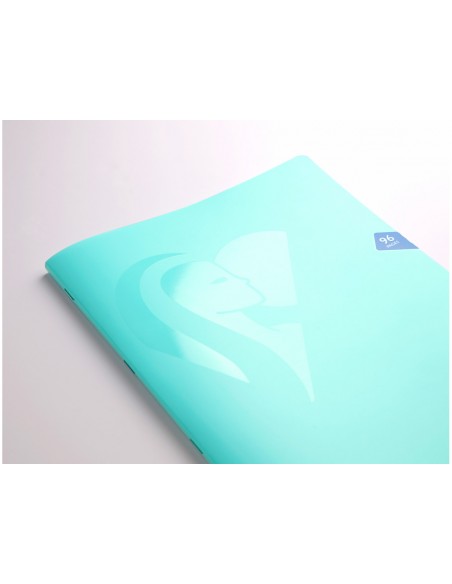 Libreta clairefontaine din a4 tapa plastico translucido flexible 48 hojas 90 gr cuadro 5 mm colores pastel
