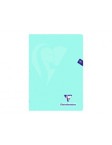 Libreta clairefontaine din a4 tapa plastico translucido flexible 48 hojas 90 gr cuadro 5 mm colores pastel