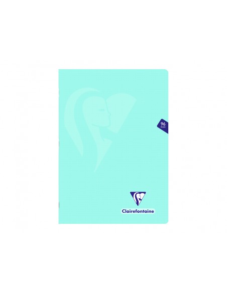 Libreta clairefontaine din a4 tapa plastico translucido flexible 48 hojas 90 gr cuadro 5 mm colores pastel