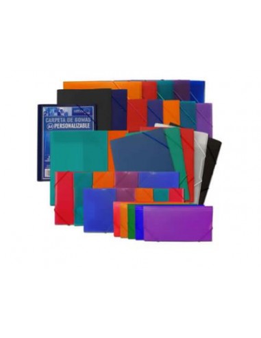 Carpeta gomas office box supra maxi recibos solapas polipropileno colores surtidos
