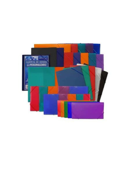 Carpeta gomas office box supra maxi recibos solapas polipropileno colores surtidos