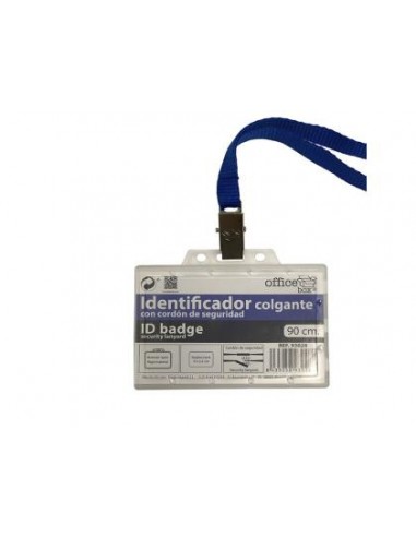 Identificador con cordon office box con cordon de seguridad azul