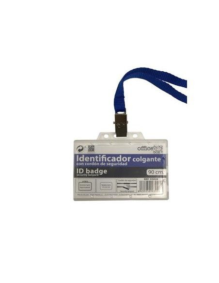 Identificador con cordon office box con cordon de seguridad azul