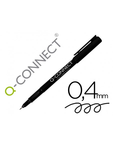Rotulador q-connect punta de fibra fine liner negro 0,4 mm