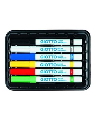 Rotulador giotto decor materials caja de 6 colores surtidos