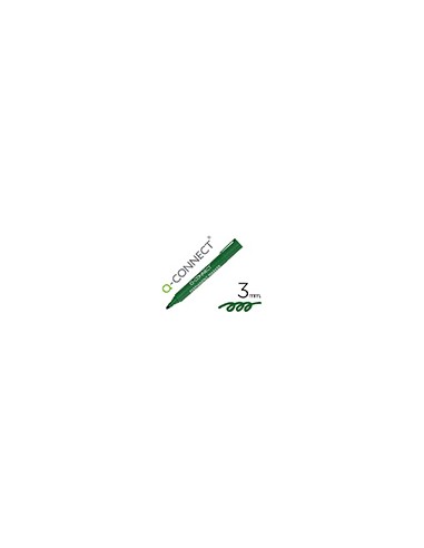 Rotulador q-connect marcador permanente verde punta redonda 3 mm