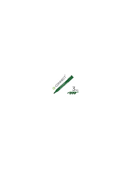 Rotulador q-connect marcador permanente verde punta redonda 3 mm