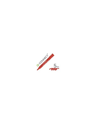 Rotulador q-connect marcador permanente rojo punta biselada 5 mm