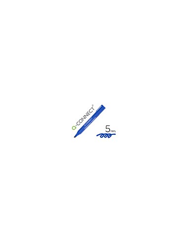 Rotulador q-connect marcador permanente azul punta biselada 5 mm