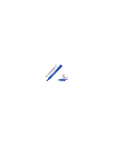 Rotulador q-connect marcador permanente azul punta biselada 5 mm