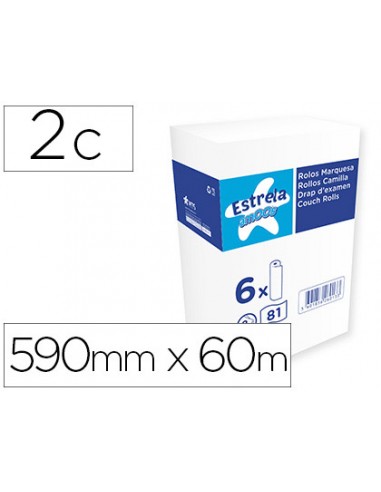 Rollo papel para camillas amoos 2 capas 81 servicios 590 mm x 60 m