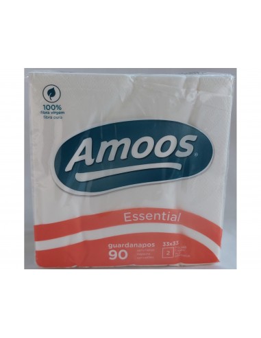 Servilleta celulosa amoos 33x33 cm 2 capas paquete de 90 unidades