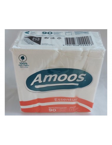 Servilleta celulosa amoos 33x33 cm 2 capas paquete de 90 unidades