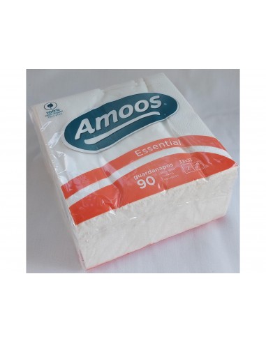 Servilleta celulosa amoos 33x33 cm 2 capas paquete de 90 unidades