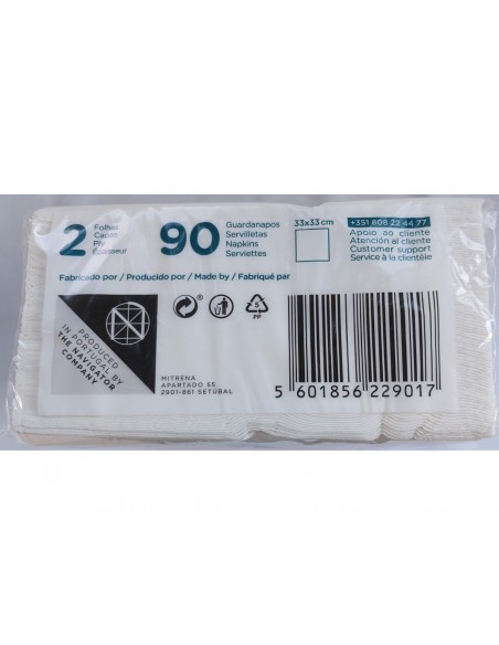 Servilleta celulosa amoos 33x33 cm 2 capas paquete de 90 unidades