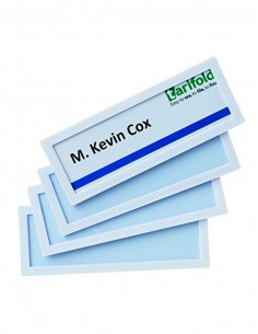 Marco identificacion djois adhesivo 120x45 mm blanco pack de 4 unidades