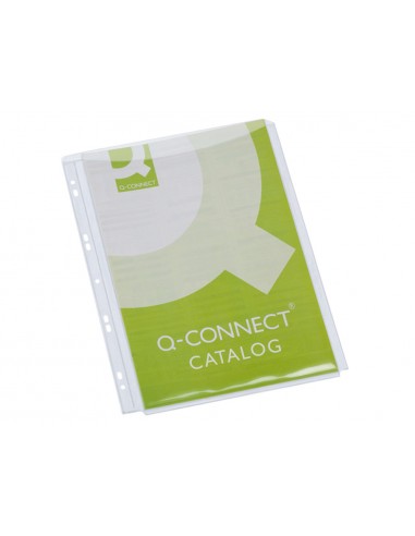 Funda multitaladro q-connect con fuelle din a4 pvc 180 mc bolsa de 5 unidades