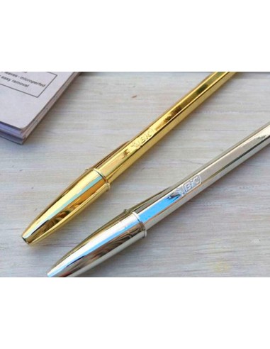 Boligrafo bic cristal celebration oro tinta azul