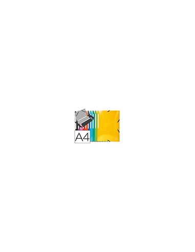 Carpeta exacompta gomas carton simil-prespan tres solapas din a4+ colores surtidos