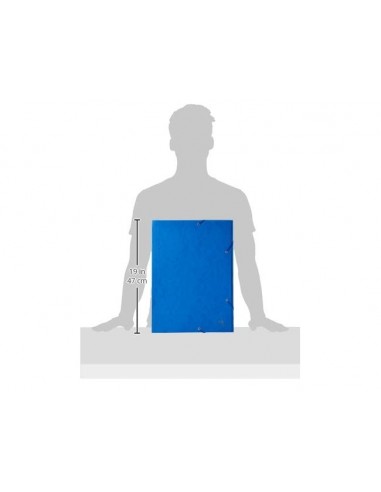 Carpeta exacompta gomas carton simil-prespan tres solapas din a3 azul
