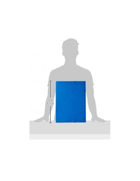 Carpeta exacompta gomas carton simil-prespan tres solapas din a3 azul