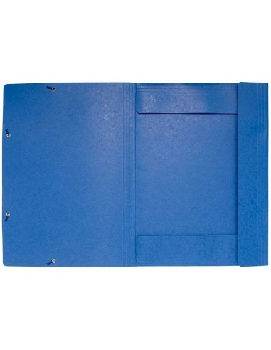 Carpeta exacompta gomas carton simil-prespan tres solapas din a3 azul