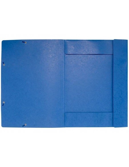 Carpeta exacompta gomas carton simil-prespan tres solapas din a3 azul