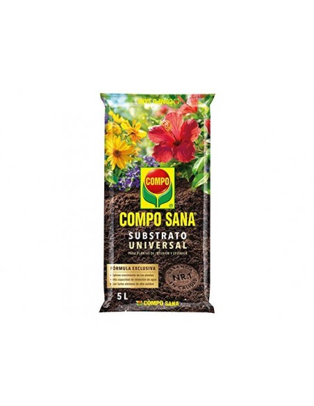 Sustrato compo universal para plantas de interior y exterior saco de 5 litros