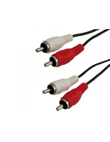Cable rca de audio y video mediarange longitud 3 m 2 conectores cable en color negro