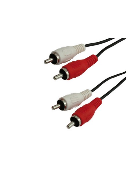 Cable rca de audio y video mediarange longitud 3 m 2 conectores cable en color negro