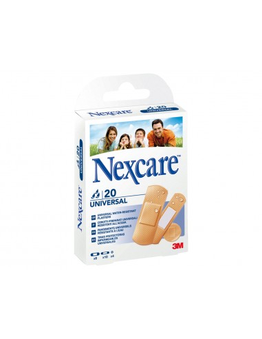 Tira protectora 3m nexcare para heridas y cortes plasticoimpermeable caja de 20 unidades diversos tamaños