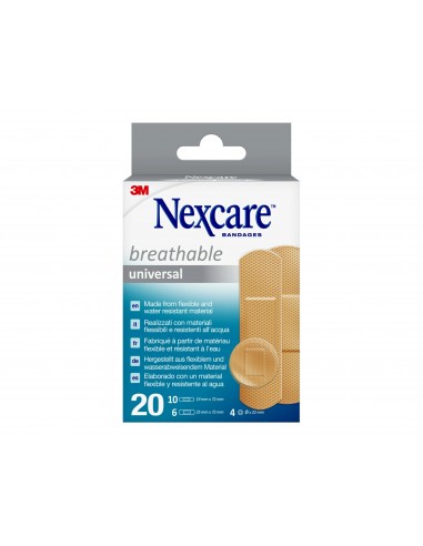 Tira protectora 3m nexcare para heridas y cortes plasticoimpermeable caja de 20 unidades diversos tamaños