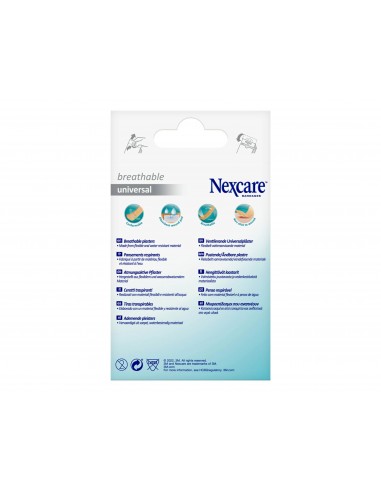 Tira protectora 3m nexcare para heridas y cortes plasticoimpermeable caja de 20 unidades diversos tamaños