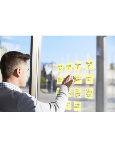 Soporte bloc de notas adhesivas quita y pon post-it super sticky z notes color negro con 1 bloc 76x76 mm