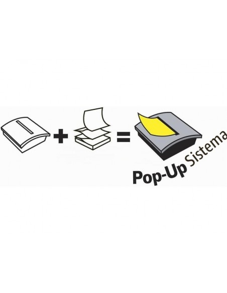 Soporte bloc de notas adhesivas quita y pon post-it super sticky z notes color negro con 1 bloc 76x76 mm