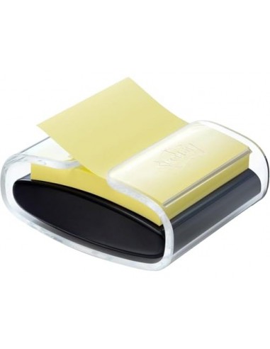 Soporte bloc de notas adhesivas quita y pon post-it super sticky z notes color negro con 1 bloc 76x76 mm