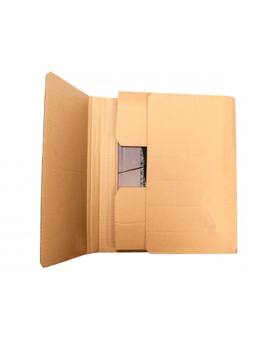Caja para embalar libros q-connect carton reciclado canal simple 3 mm color kraft 300x240x60 mm